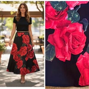 Handmade Roses Midi Tulle Skirt Women’s 10/12
